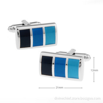 Custom Three-Color Enamel Cufflinks, High Quality Men Cufflinks For Gift